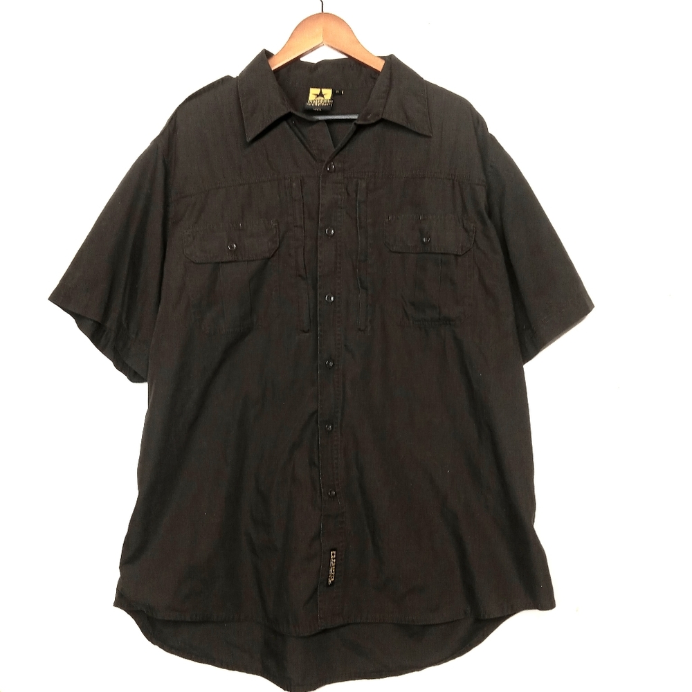 Propper 2XL brown short sleeve tactical Zip up shirt Heavy duty